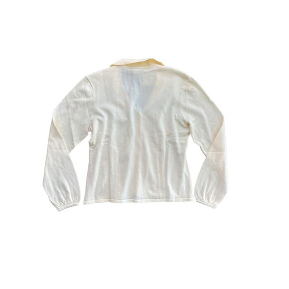 NWT J.Jill Women's Cream Notch Collar Long Sleeve Button Front Jacket Size SP - Picture 3 of 3